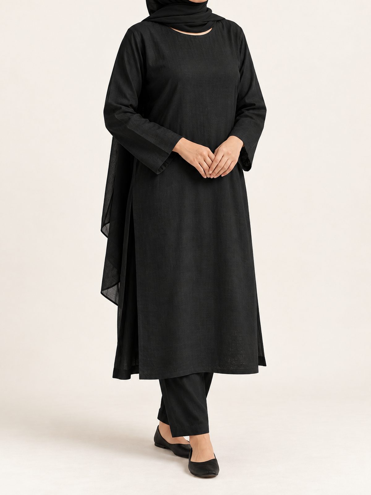 Masuri Office Kurta in black