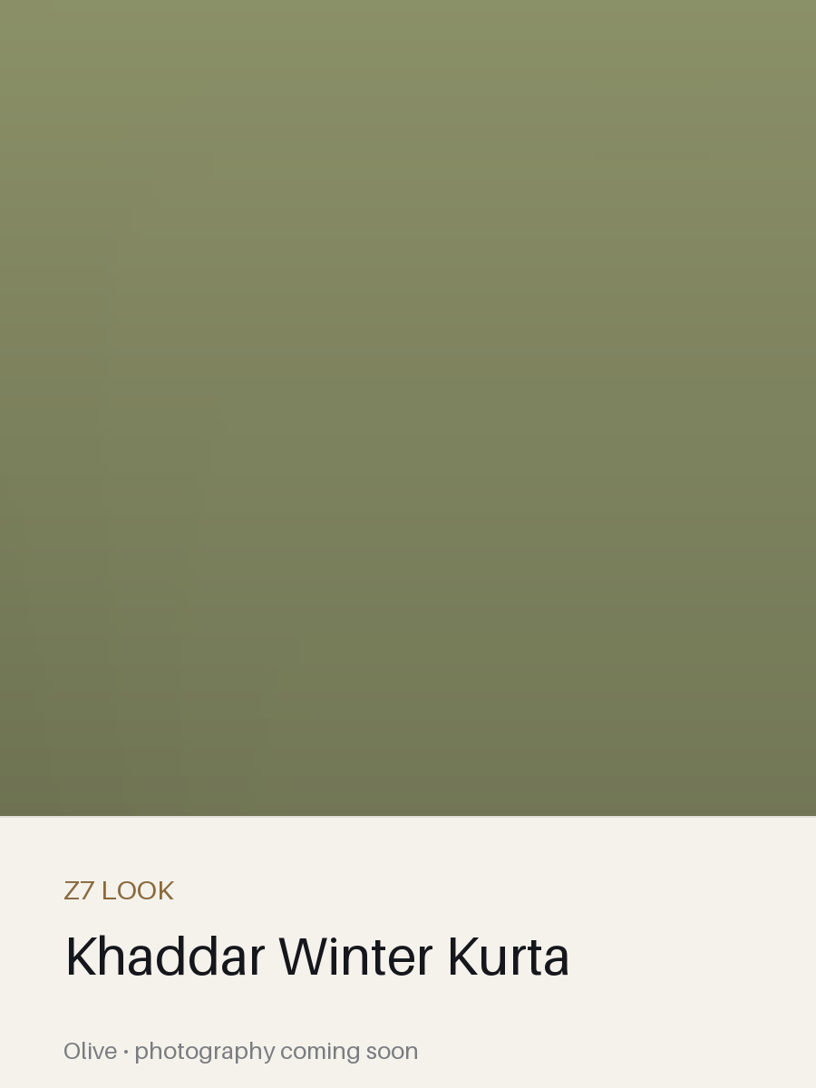 Khaddar Winter Kurta in Olive