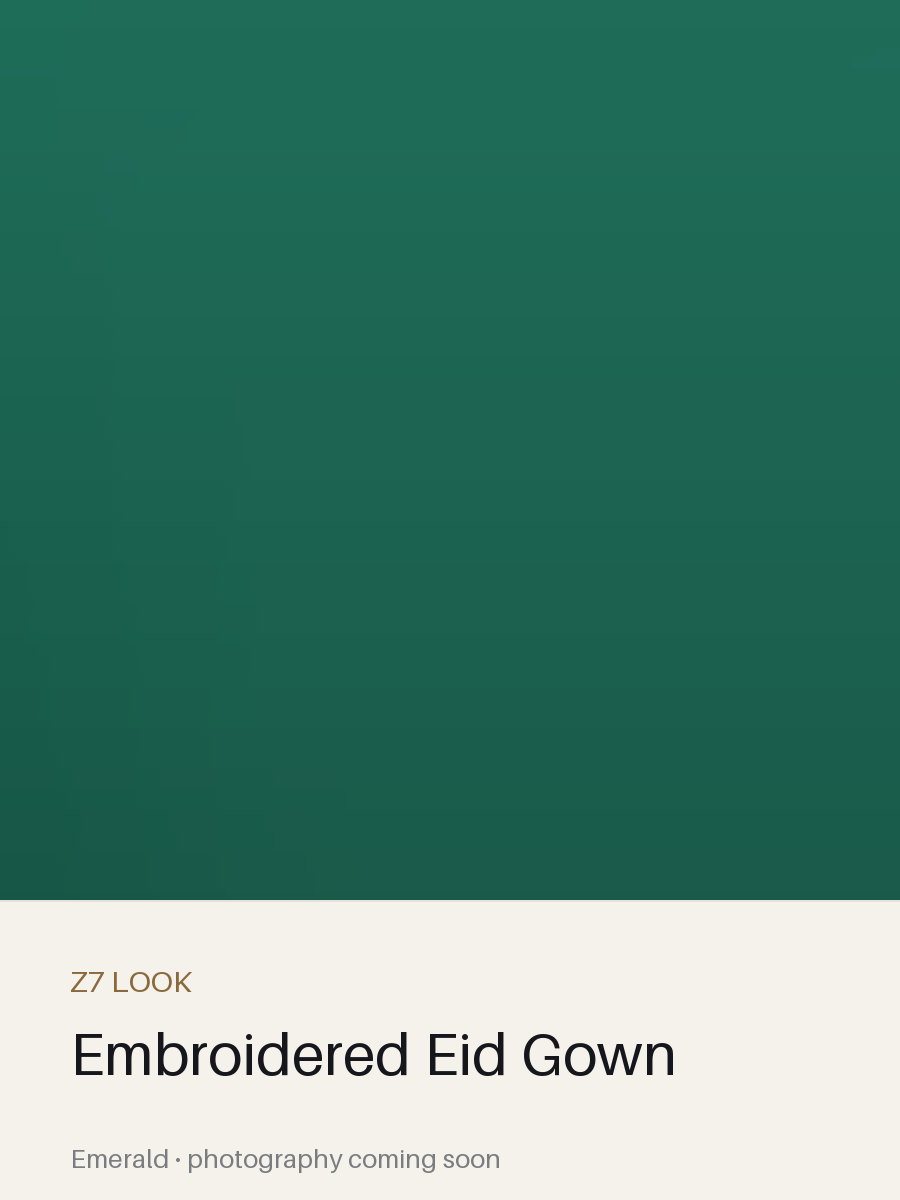 Embroidered Eid Gown in Emerald